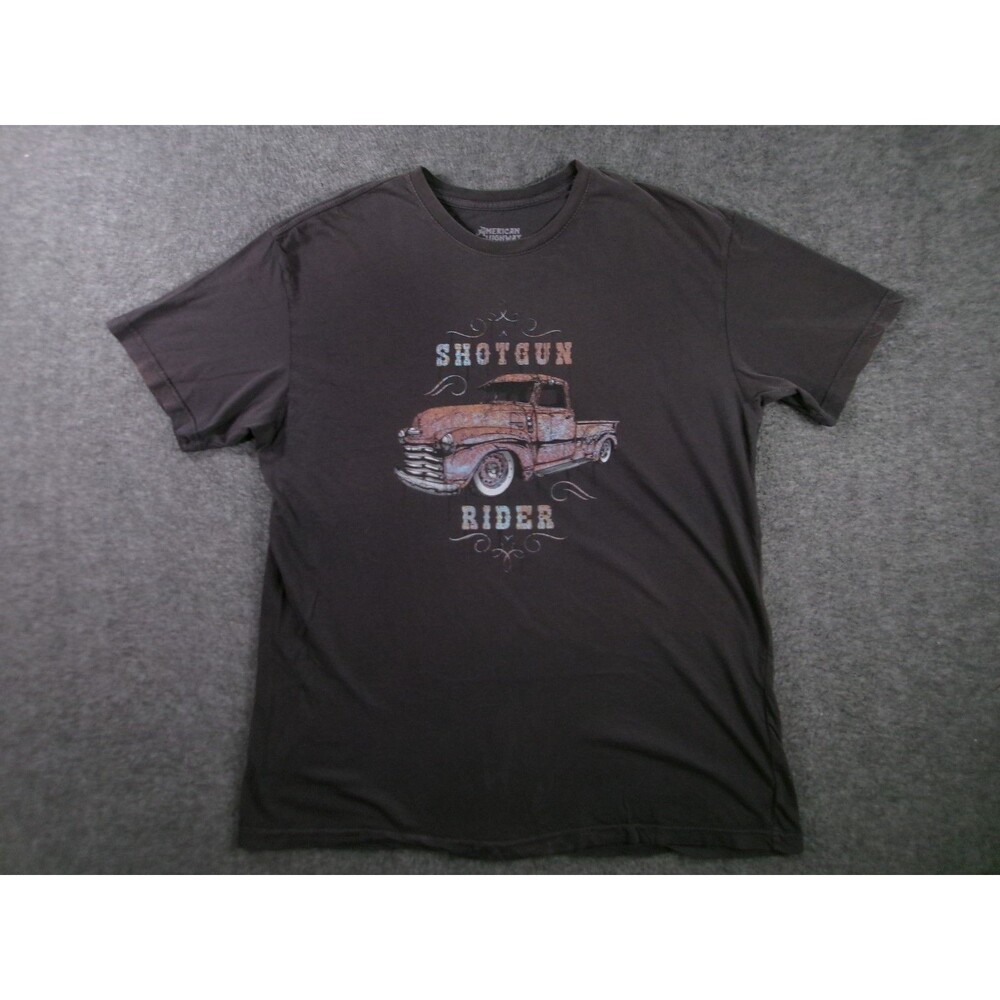 American Highway Shirt Mens XL Truck Shotgun Rider Retro Casual Everyday